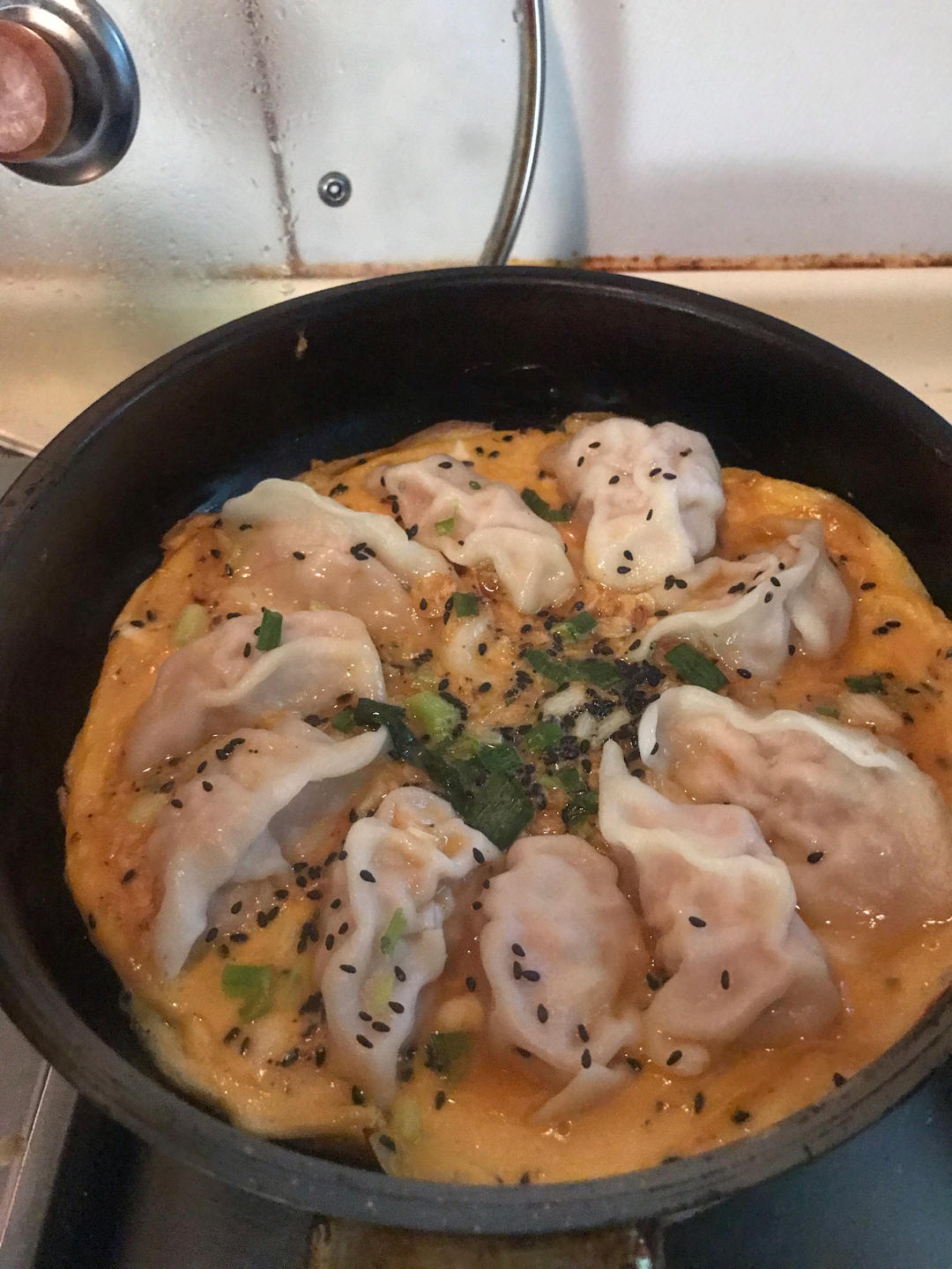 虾皮鸡蛋煎饺（熟饺子版）