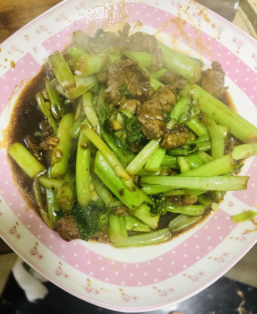 芥兰炒牛肉