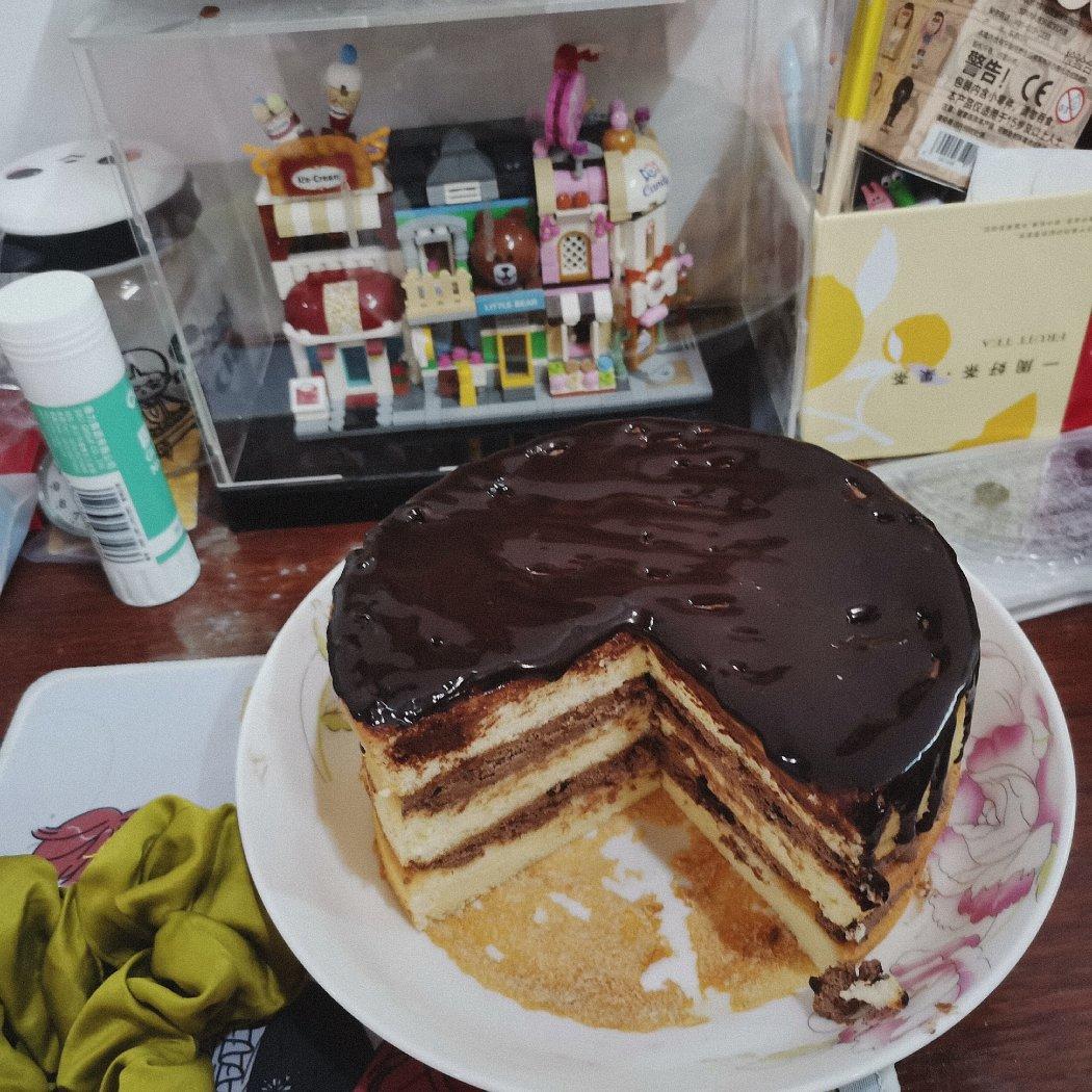 巧克力淋面裸蛋糕