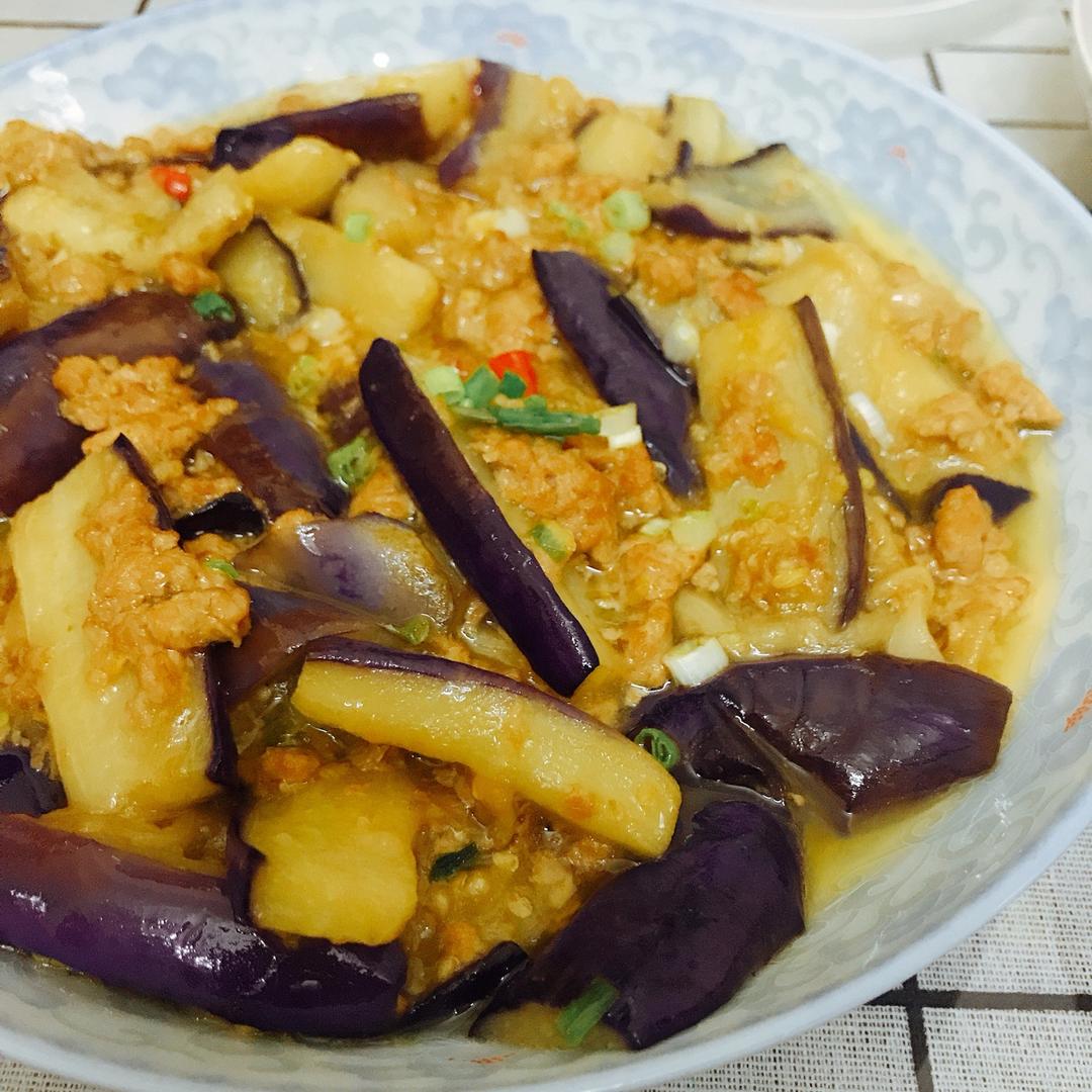 红烧肉沫茄子