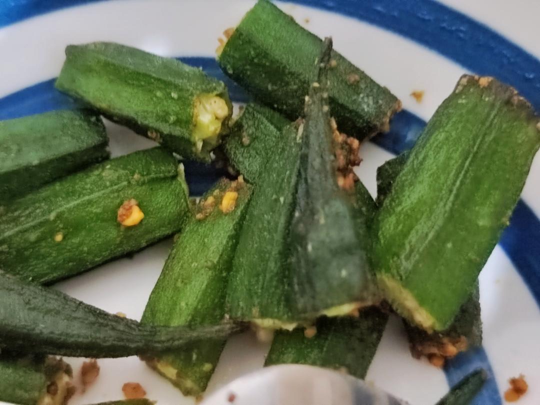 盐烤秋葵，空气炸锅版