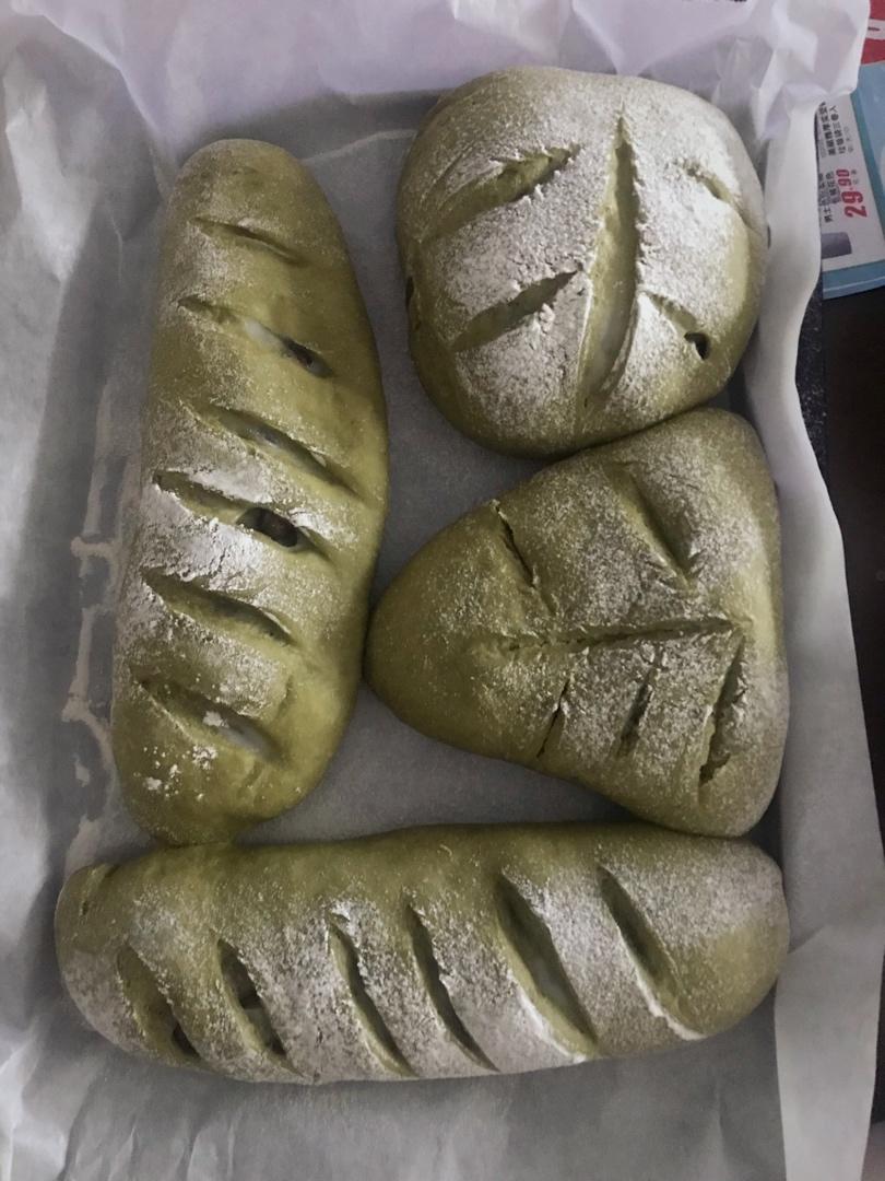 抹茶麻薯蜜豆面包