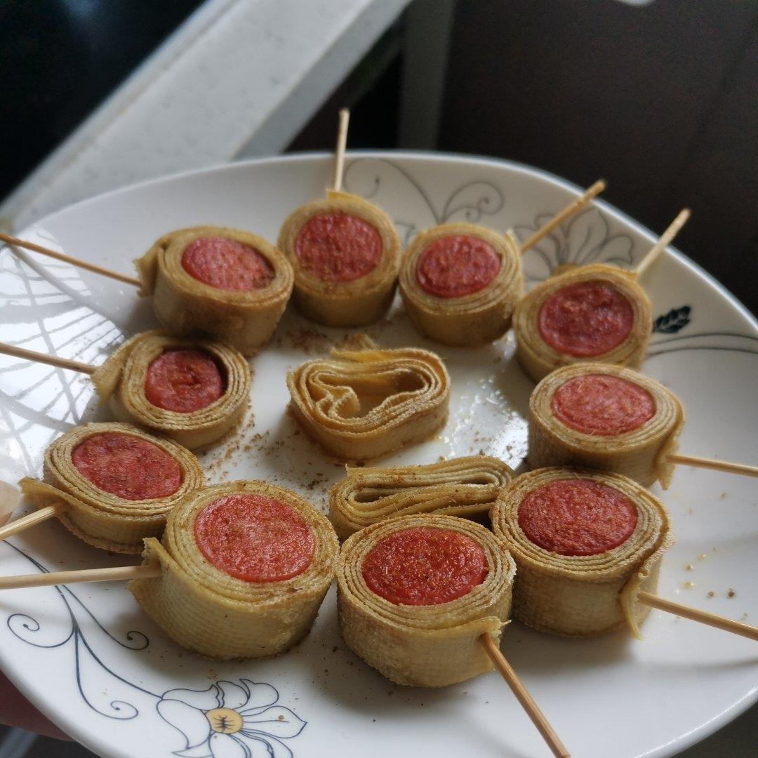 火腿豆皮卷