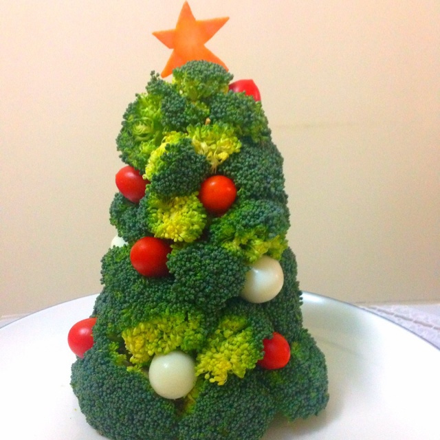 隐藏玩家大宝贝做的西兰花圣诞树