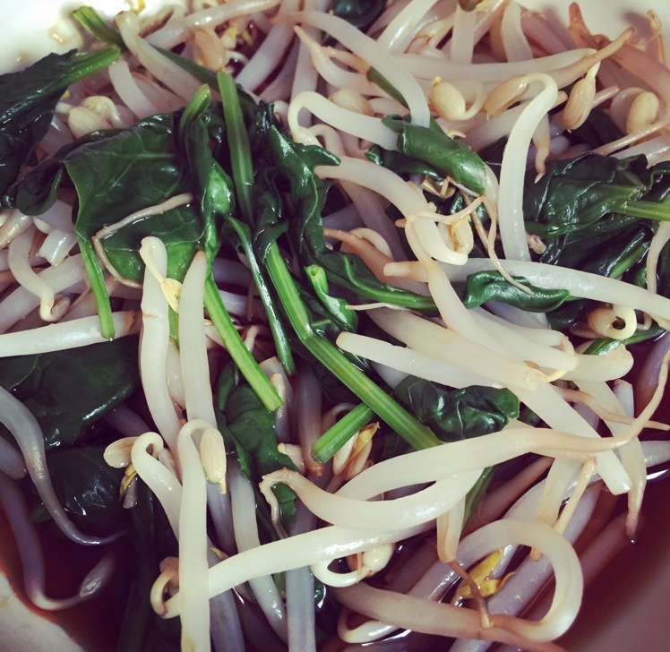 豆芽菠菜拌粉丝