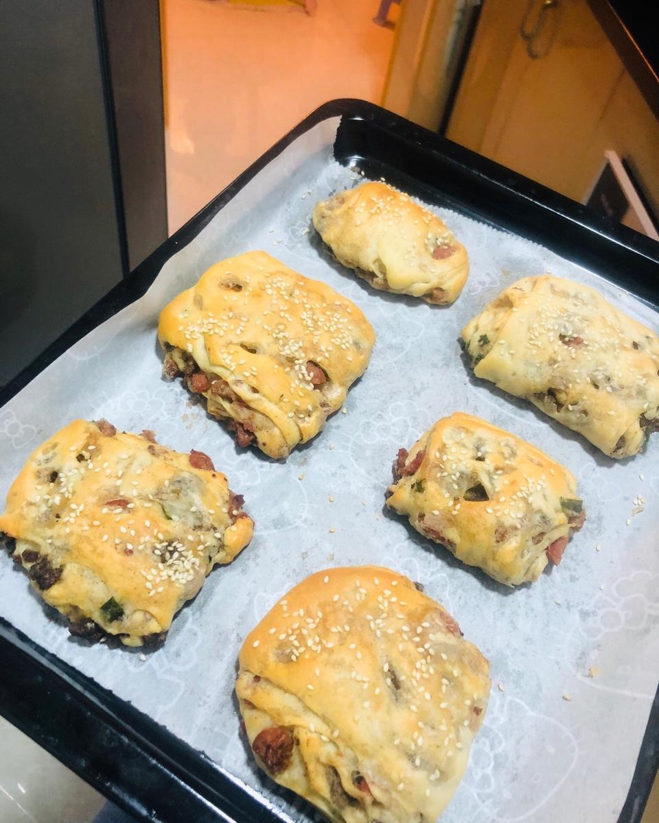 家常香葱培根烤饼