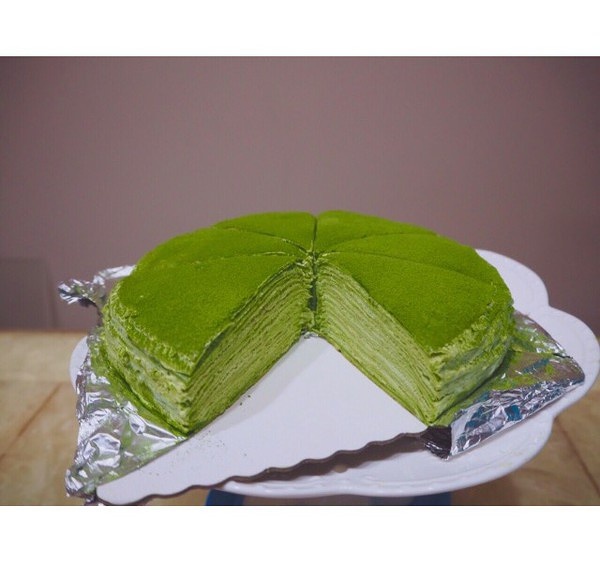 LADY M 抹茶千层可丽饼/千层蛋糕 Green Tea Mille Crepes的做法 步骤14