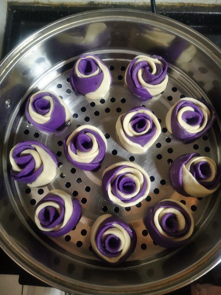 紫薯玫瑰花馒头