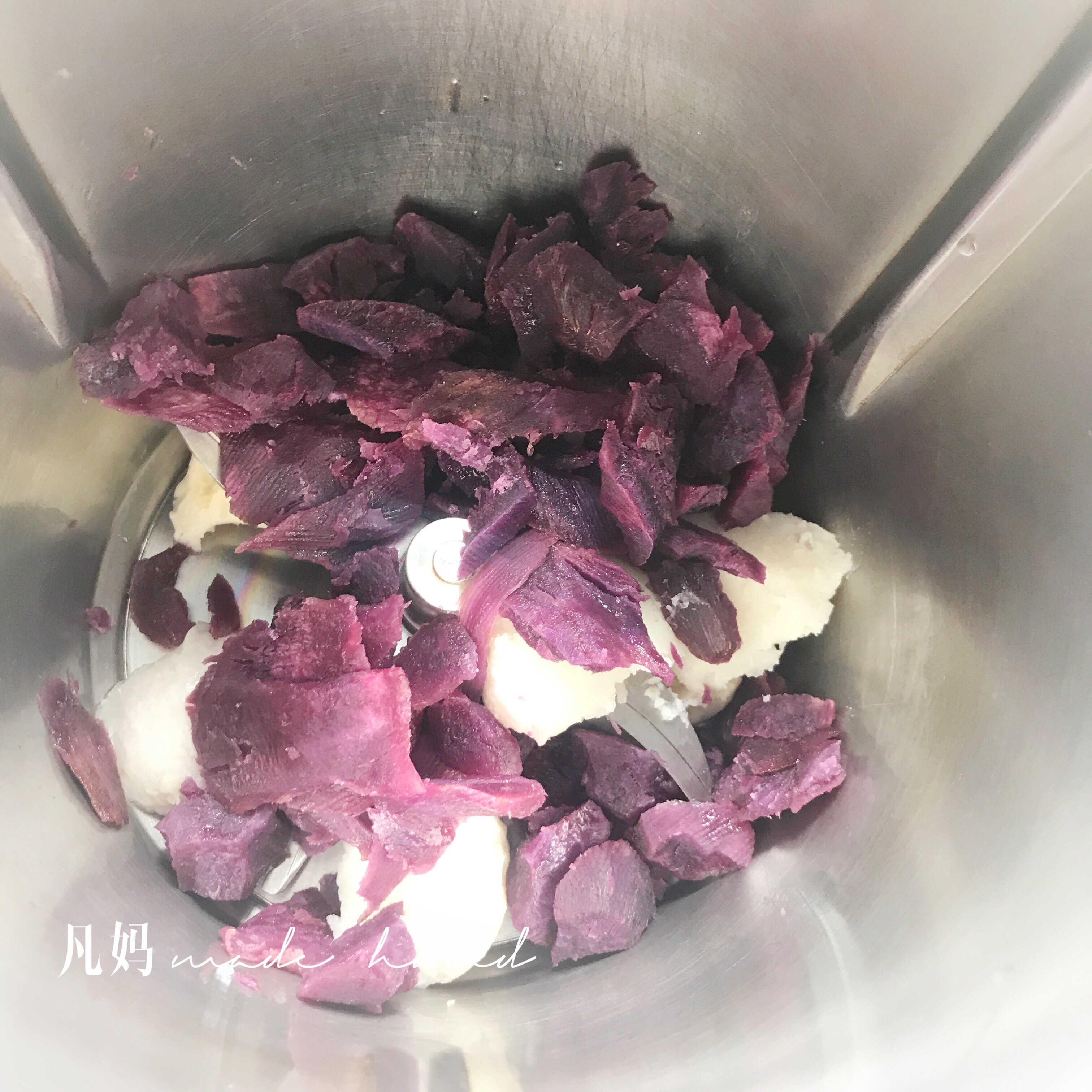 鲜芋紫薯西米露的做法 步骤3