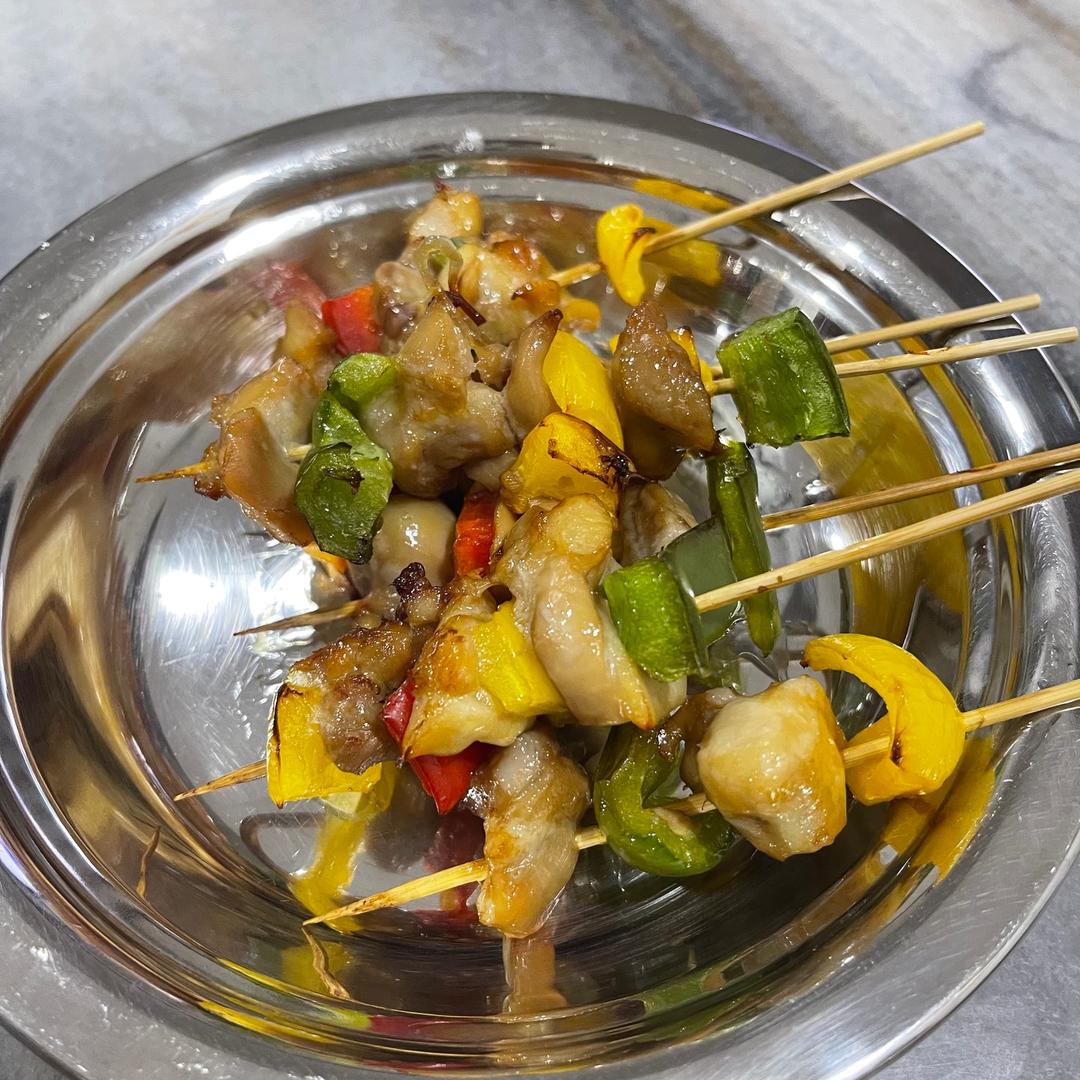 彩椒肌肉串（空气炸锅版的做法