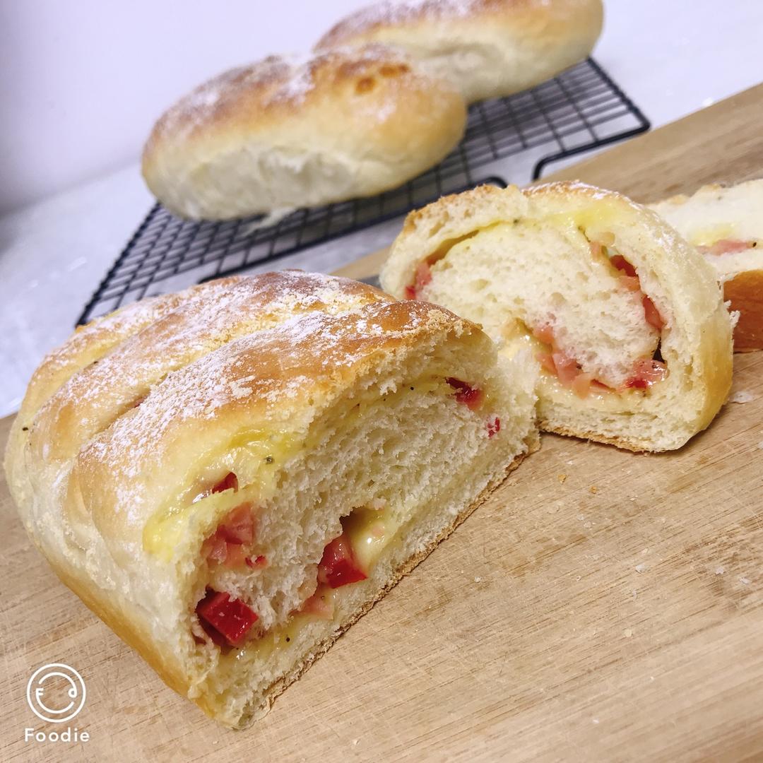 香肠（培根）芝士面包-老面版