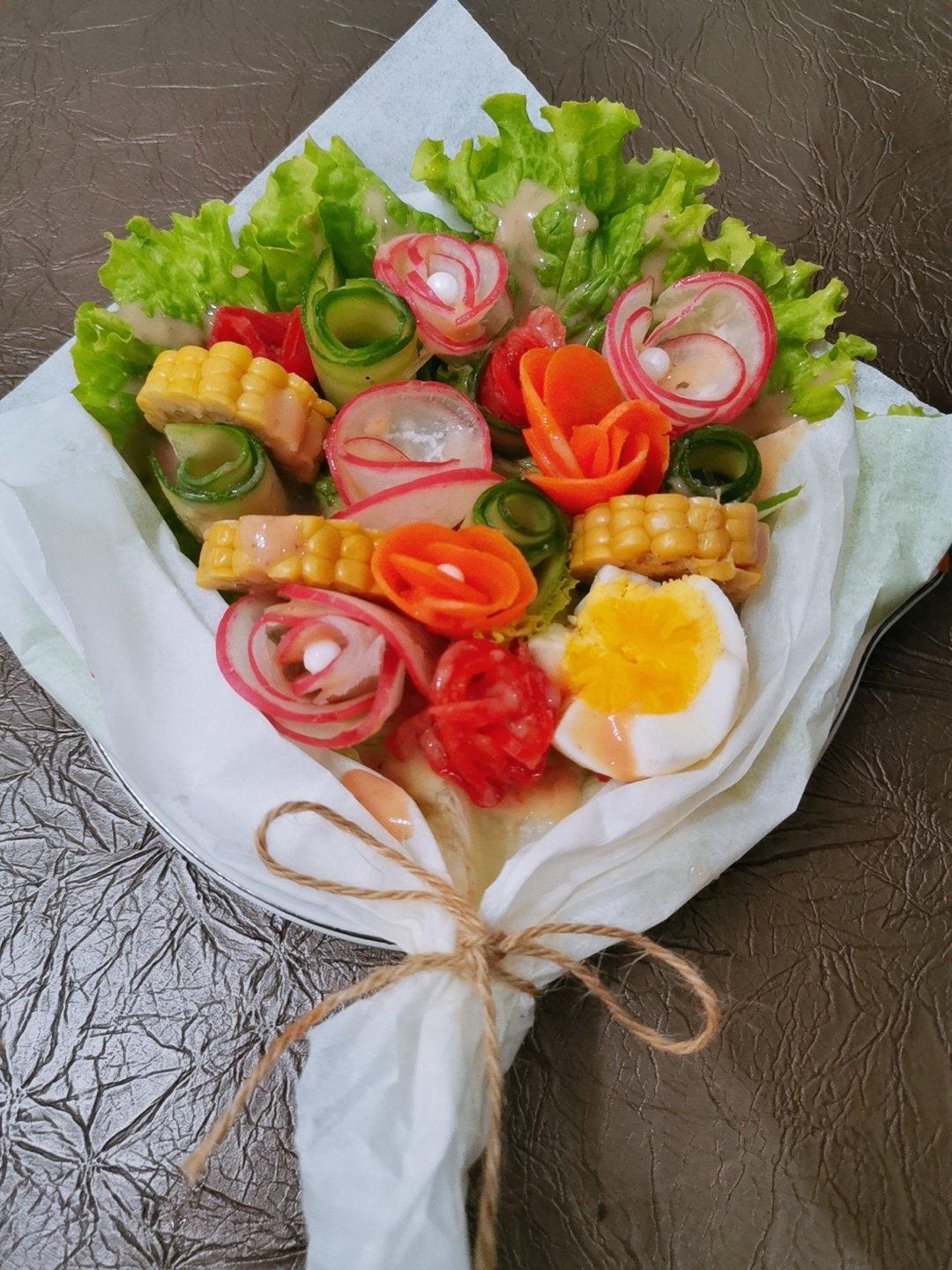 katniss326做的花束沙拉美到舍不得吃