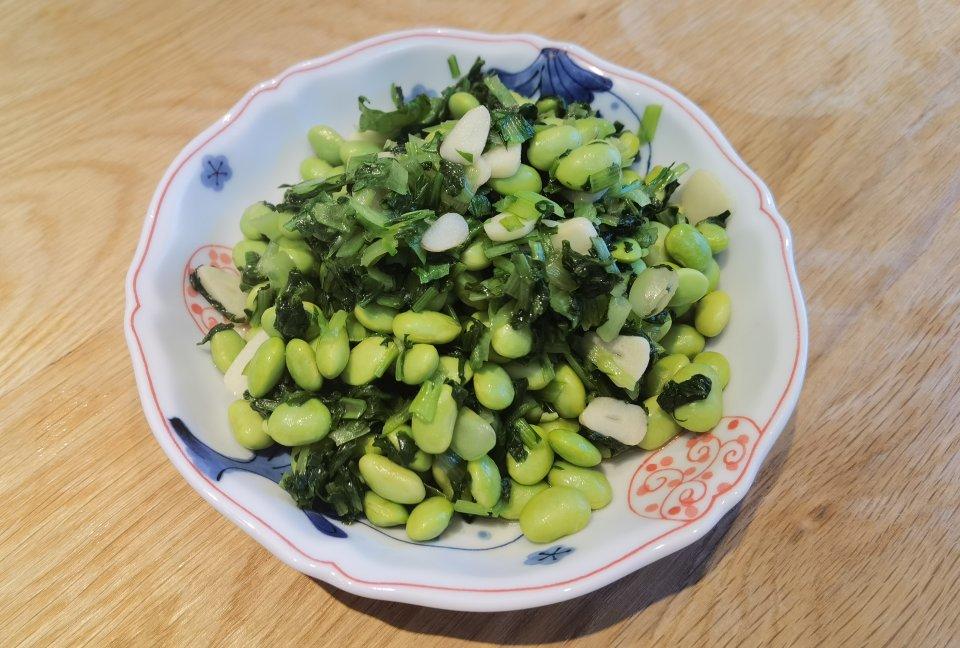 快找不到的时令家常菜【爆腌青菜炒毛豆】