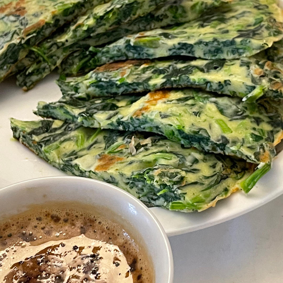 菠菜鸡蛋饼