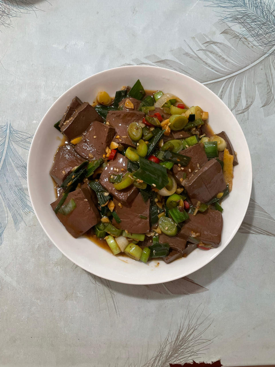爆炒鸭血