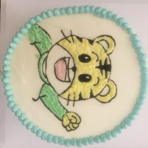 手绘巧虎蛋糕（虎宝宝生日蛋糕）的做法 步骤3