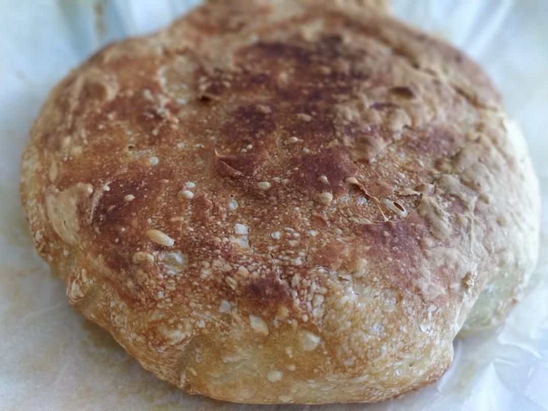 低卡！简单好操作的铸铁锅基础欧包(1080大卡）