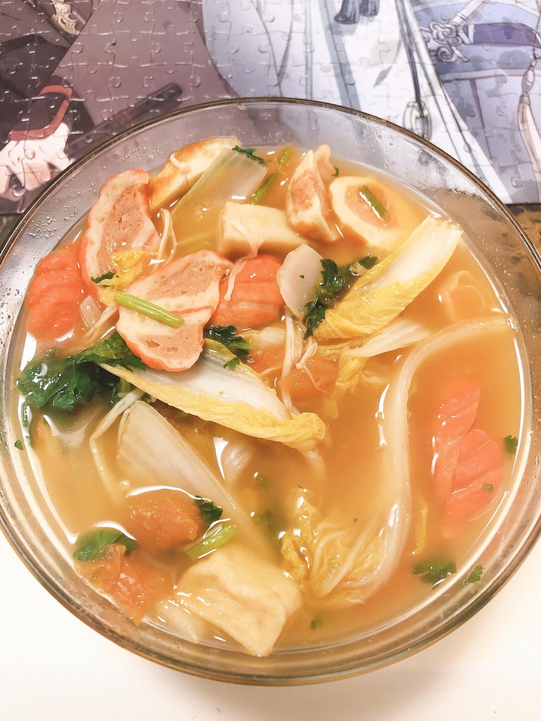 西红柿娃娃菜汤