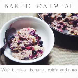 健康早餐- 蓝莓香蕉果仁焗燕麦的做法 步骤5