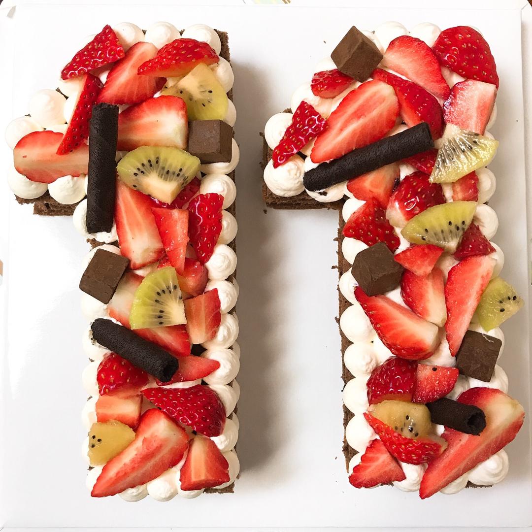 棨棨做的数字蛋糕