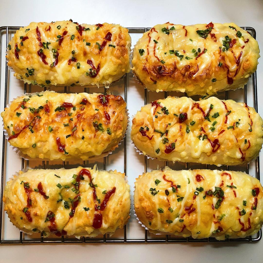 香葱芝士肉松面包