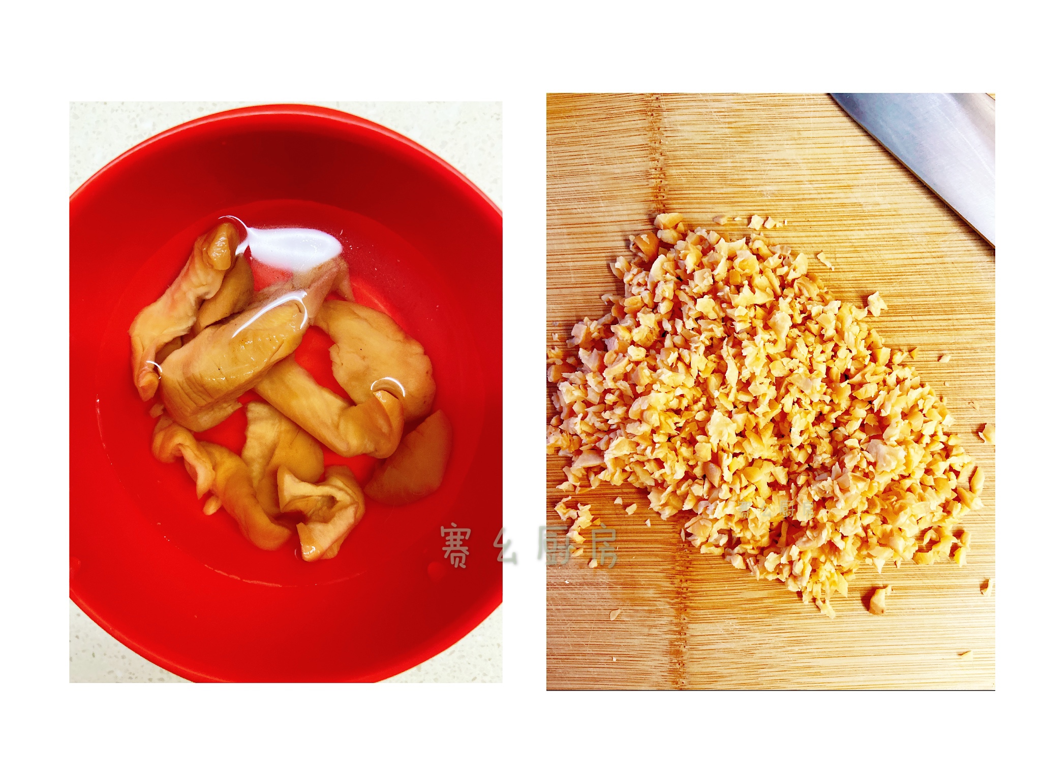 豌豆射手的最爱——豌豆萝卜干小炒的做法 步骤2