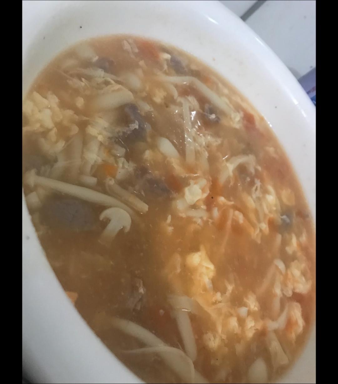 海鲜菇西红柿酱汤