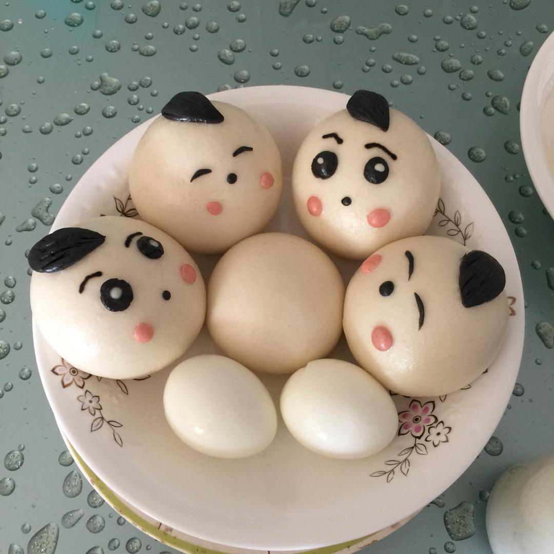文-武-做的4种造型可爱"抱抱"馒头(豆包)——蒸出不塌不皱表皮光滑的