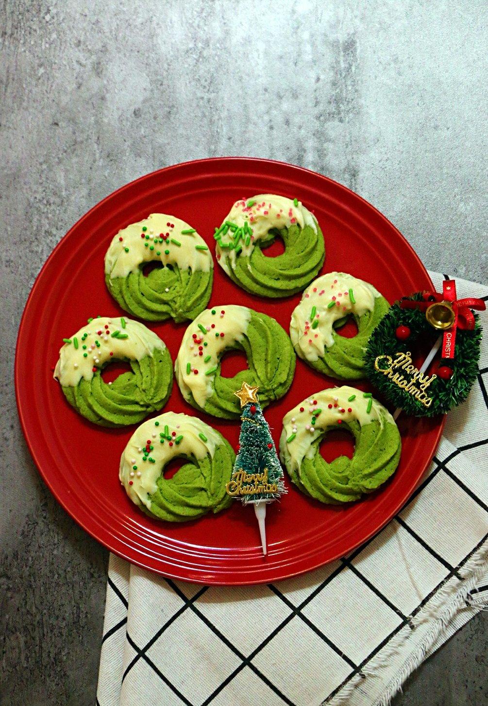 【圣诞花环】抹茶曲奇