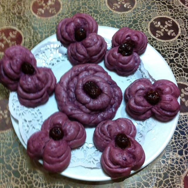紫薯玫瑰花馒头