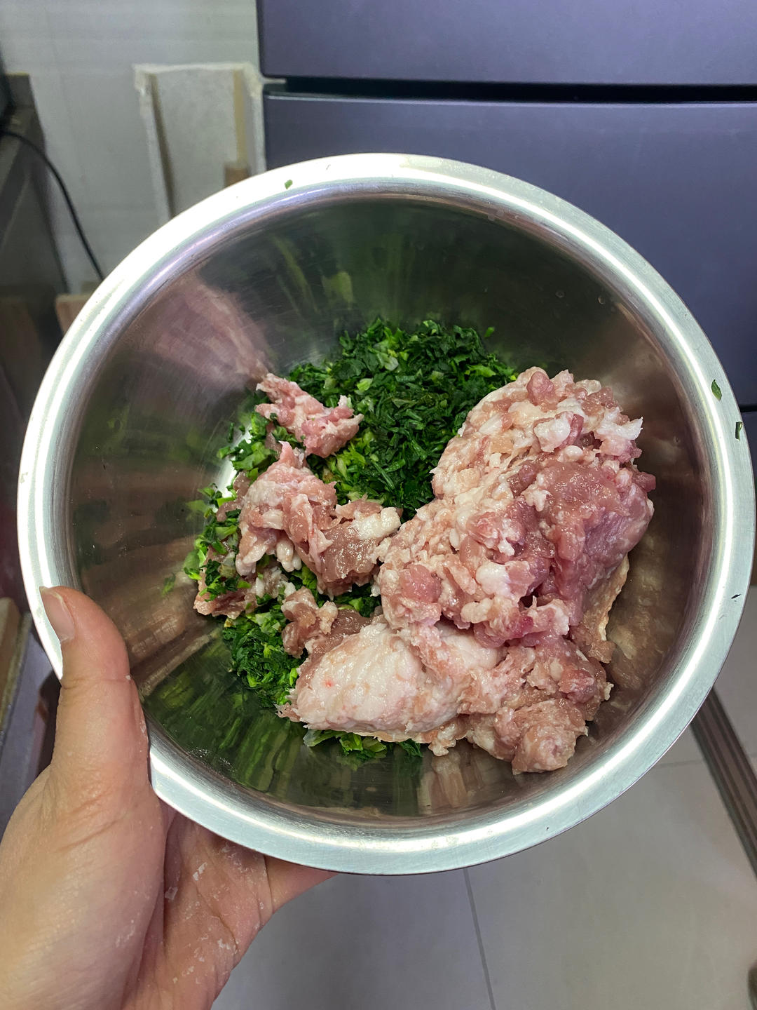 荠菜肉馅馄饨（自制馄饨皮）的做法 步骤9