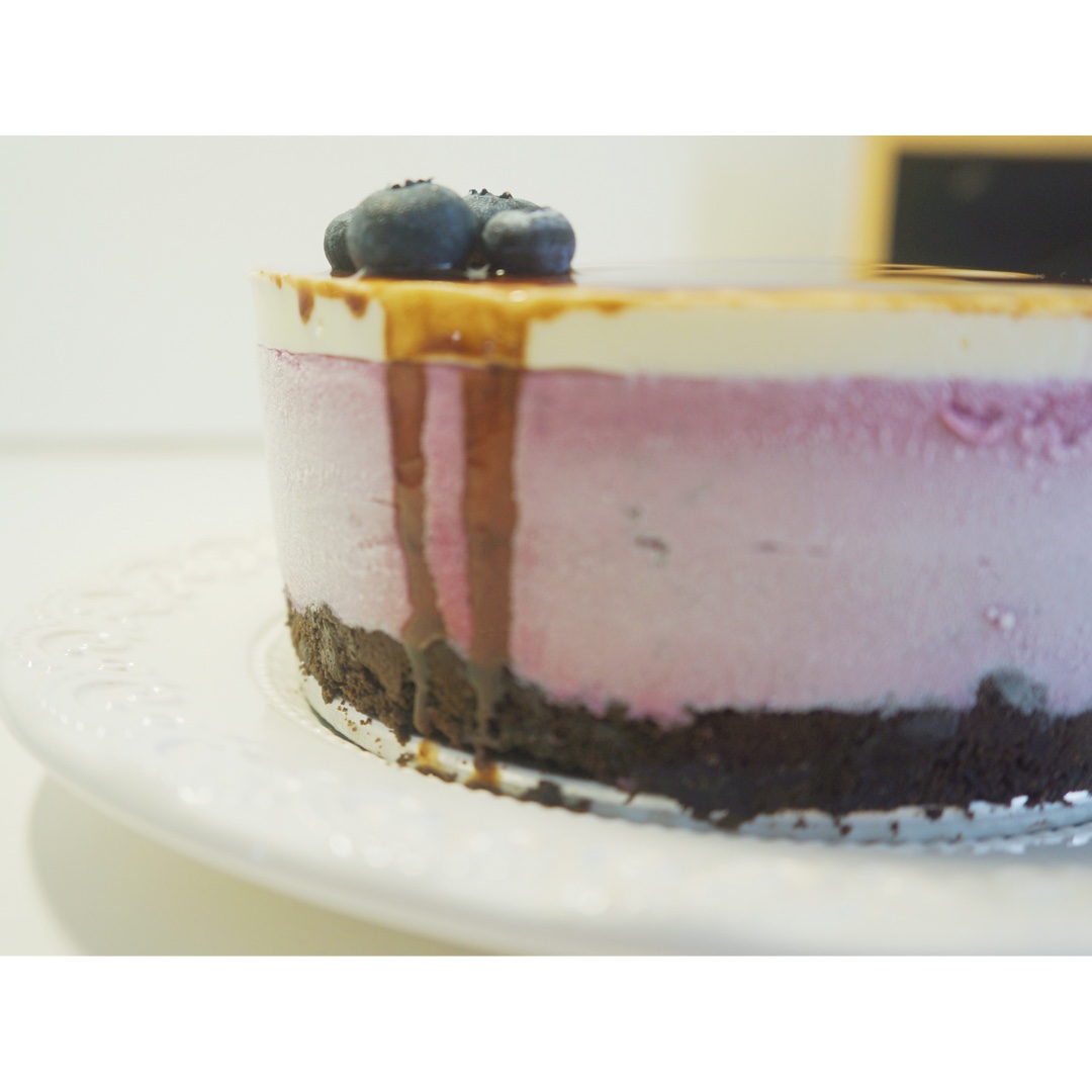 渐变蓝莓冻芝士蛋糕（免烤）