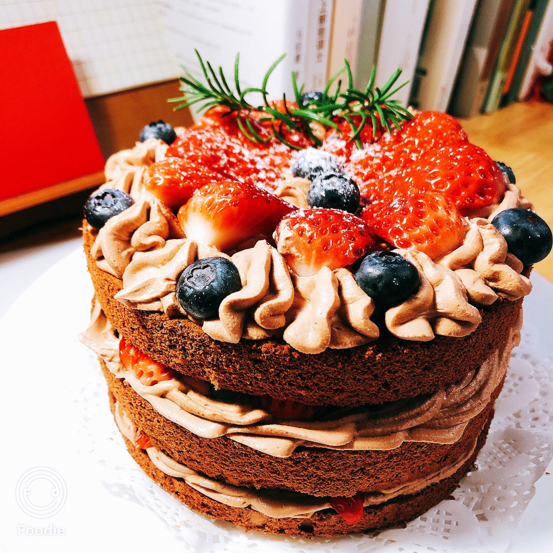 巧克力香缇奶油裸蛋糕