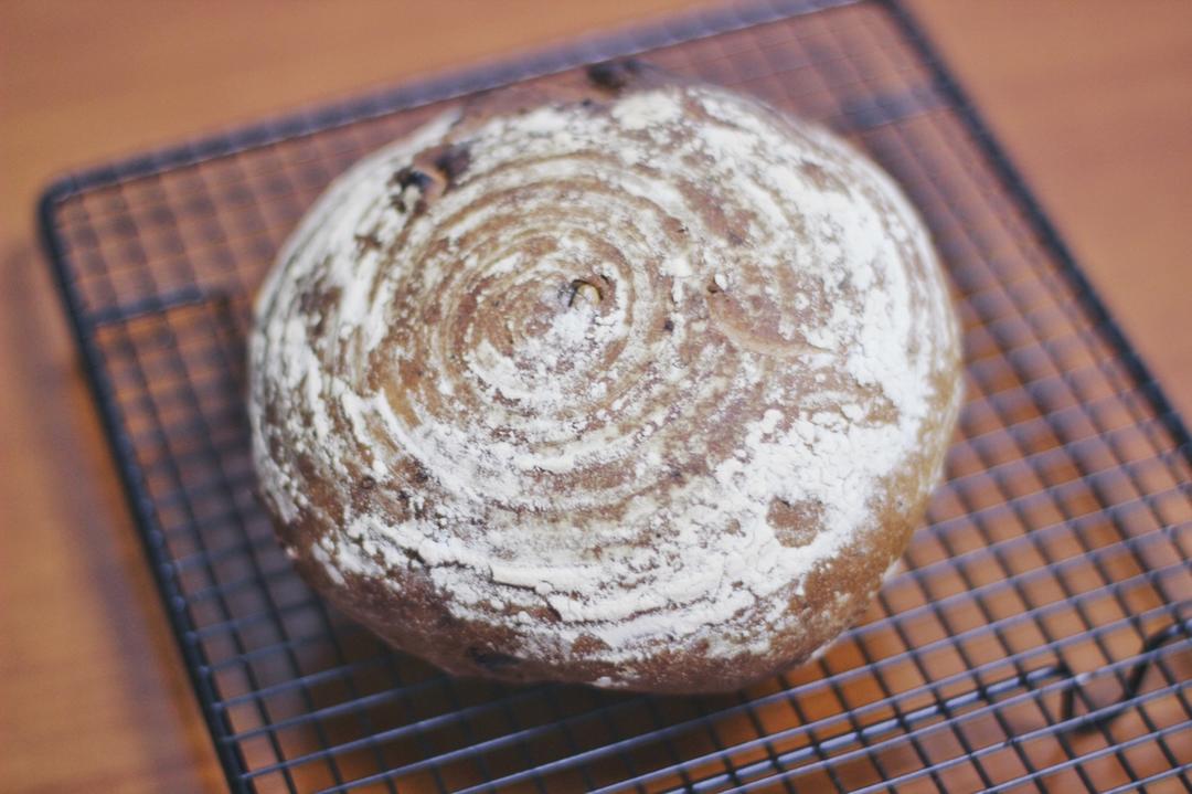 无油低糖【红酒全麦蔓越莓核桃欧包】