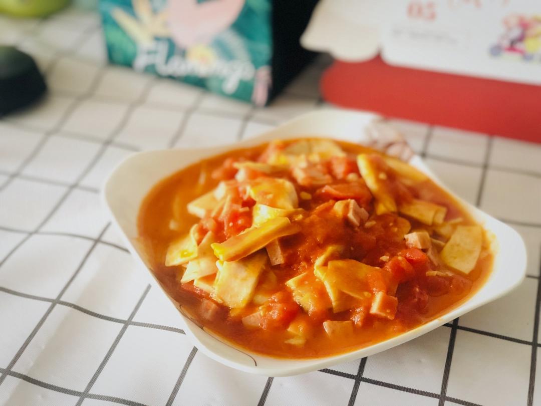 西红柿炒杏鲍菇