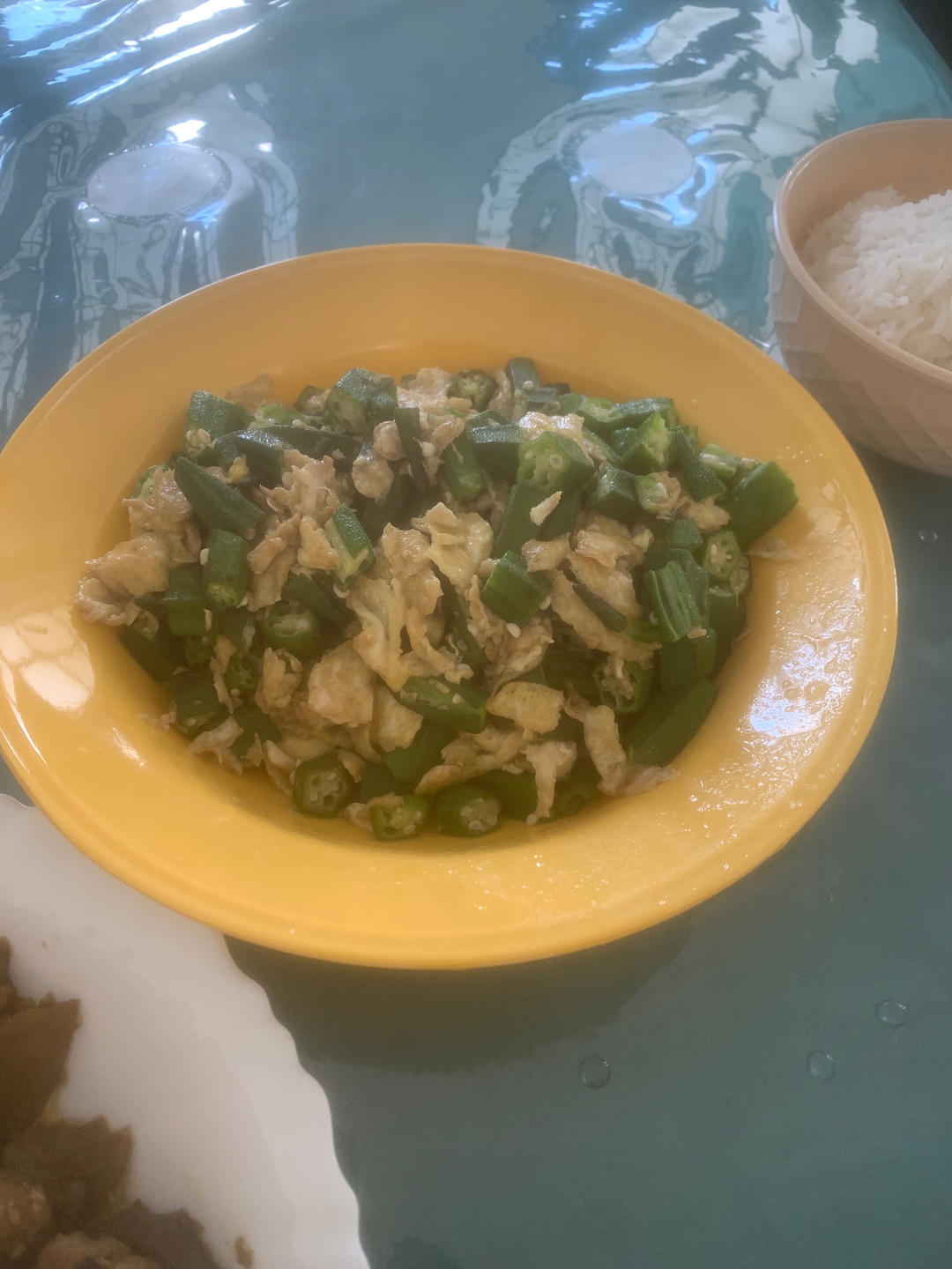 鸡蛋炒秋葵