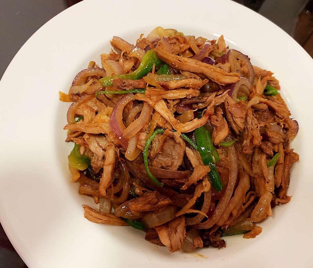 蚝油青椒炒鸭丝