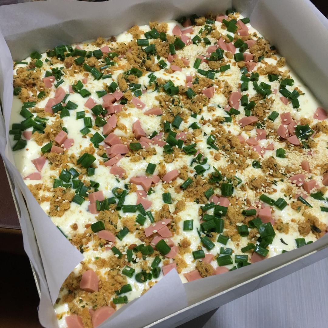 香葱肉松火腿蛋糕（不用水浴也可以超级嫩！）