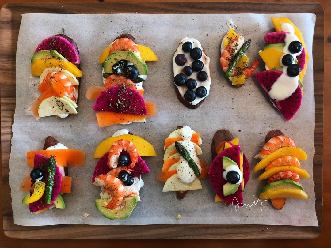 红薯开放式三明治tartine