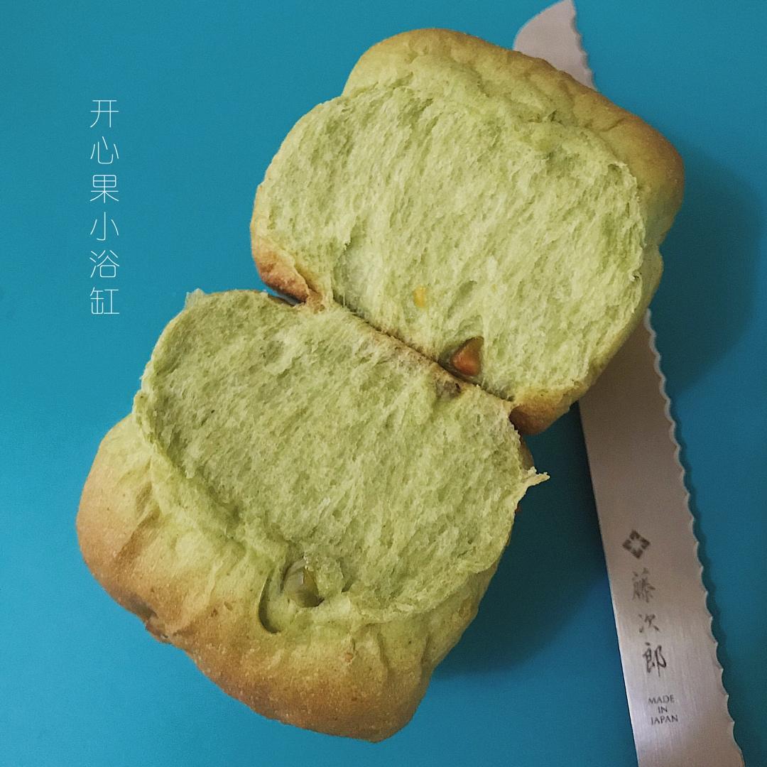 双重开心果吐司 直接法 开心果酱+开心果仁