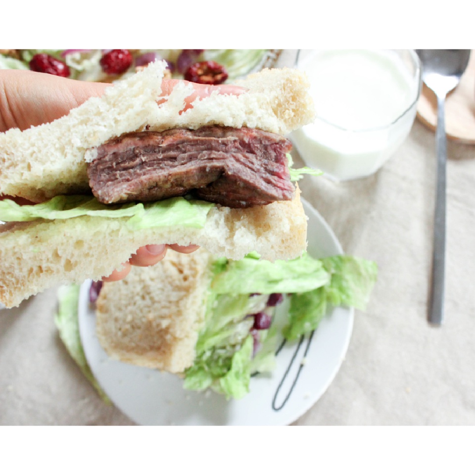 煎牛排三明治