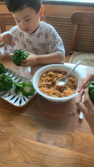 肉干饭甜椒🫑盅的做法 步骤10