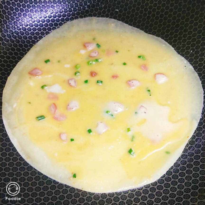 香葱火腿鸡蛋薄饼的做法 步骤5