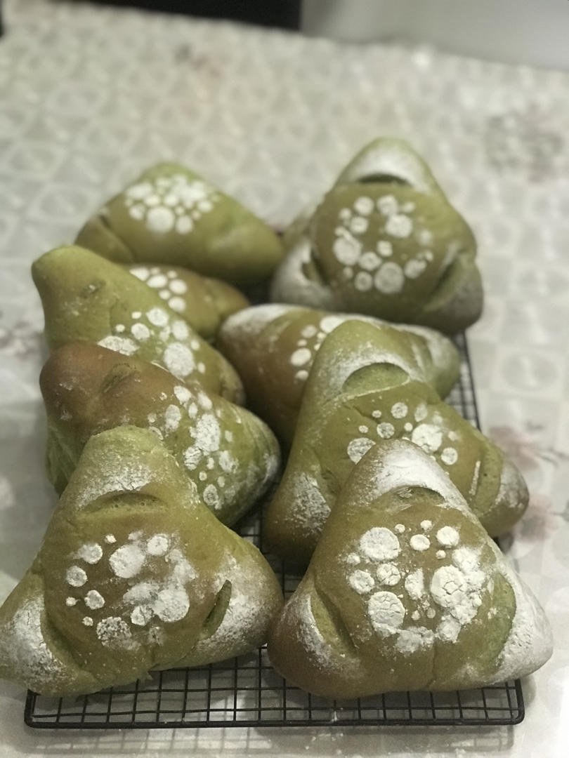抹茶芋泥麻薯软欧包🍃夏日小清新