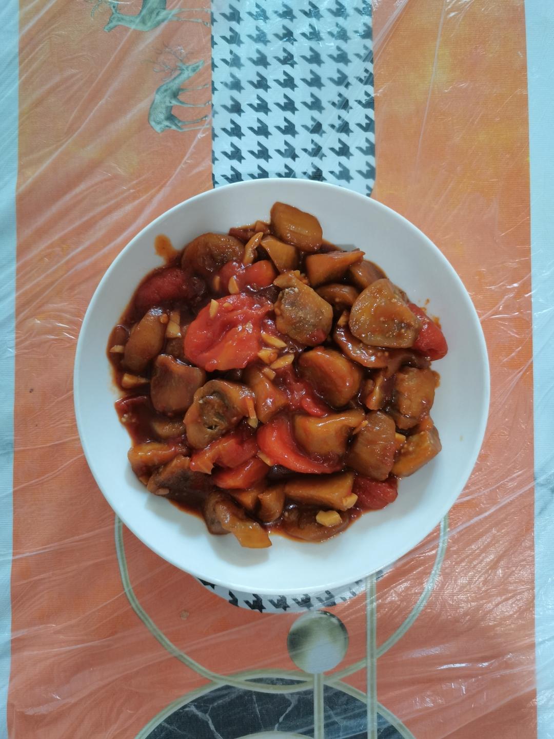 5分钟快手下饭菜#番茄炒茄子🍅番茄家族