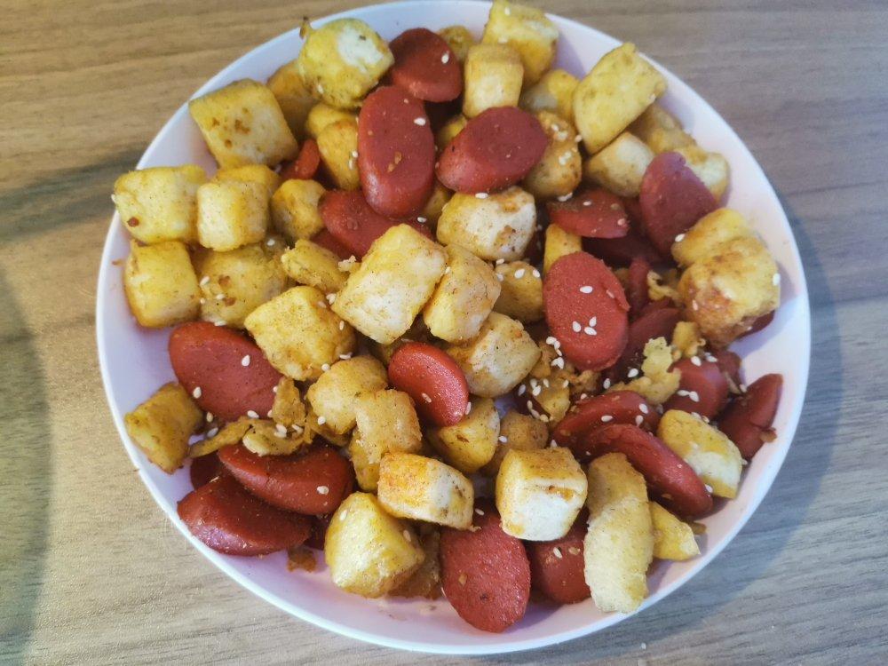 吃一次就爱上的孜然香肠馒头丁