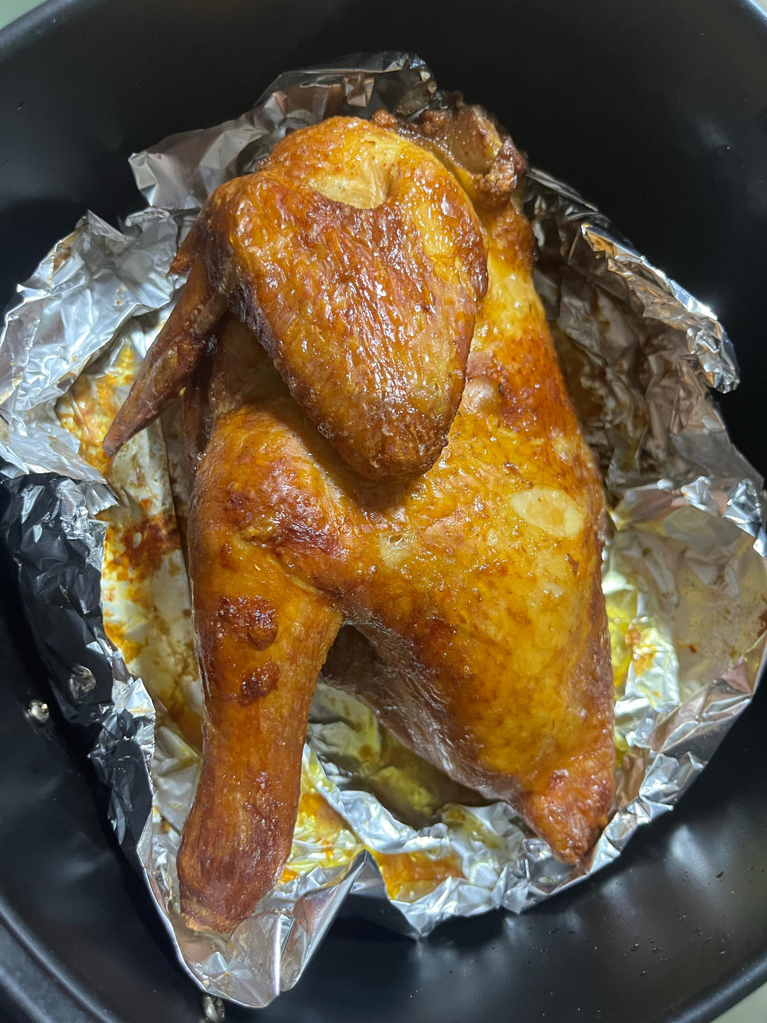 好吃到爆的空气炸锅烤鸡，皮脆肉嫩真的绝