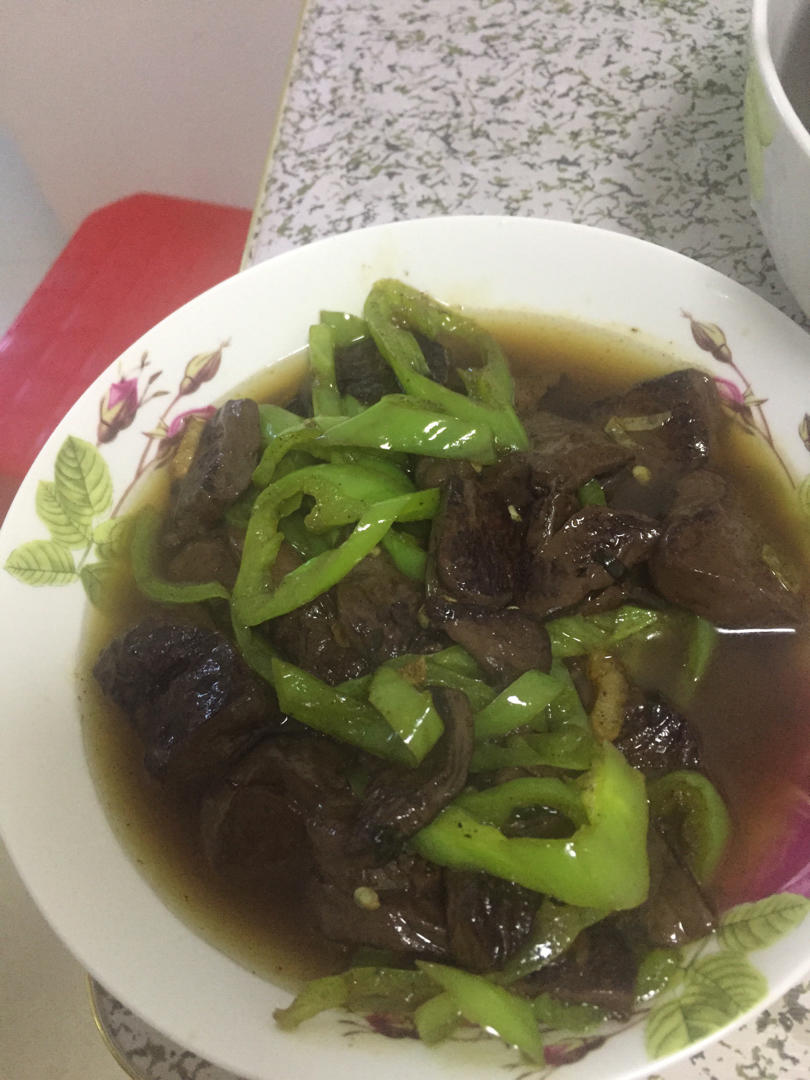 尖椒炒猪血