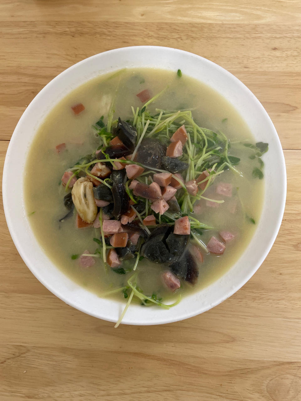 春日美食|豆苗皮蛋汤
