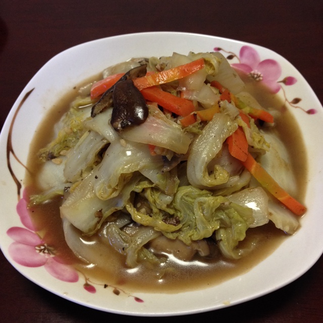 娃娃菜炒香菇